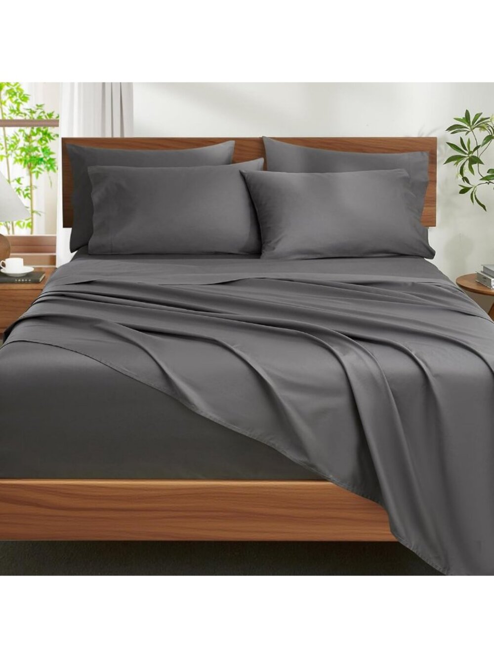 Luxurious 100% Egyptian Cotton Queen Sheets Set - 1200 Thread Count, 6 Pieces